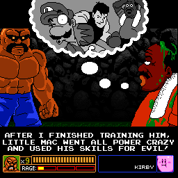 "AFTER I FINISHED TRAINING HIM, LITTLE MAC WENT ALL POWER CRAZY AND USED HIS SKILLS FOR EVIL!"