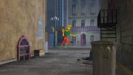 Get your skates on, robot, he's getting away!