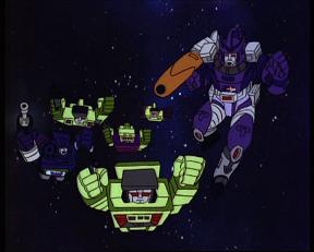 Soundwave gains a mouth and the Constructicons' heads are flattened by the fabrics of space.